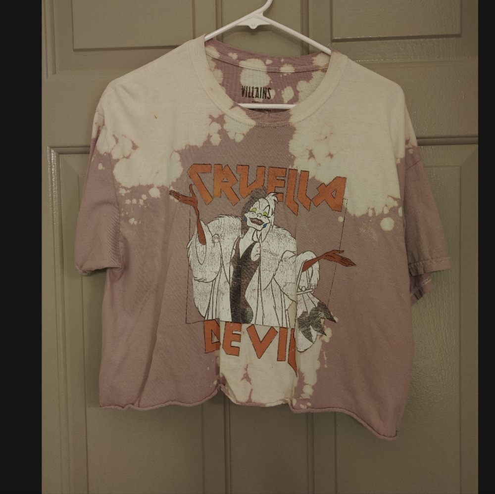 Disney Cruella Deville Tie-Dye Crop Shirt